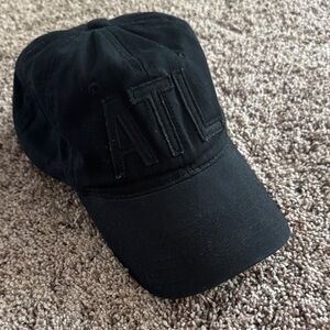 ATL Black Embroidered Baseball Cap - Men Accessories